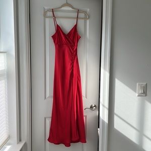 Zara Satin Camisole Dress Red